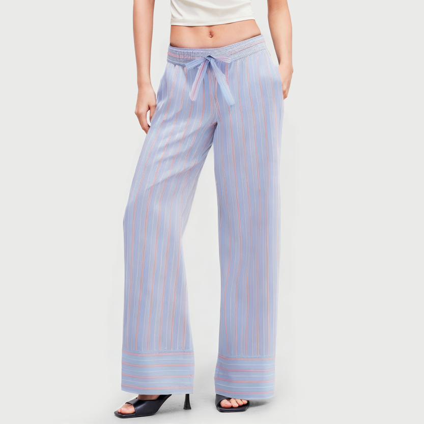 New summer wide-leg striped casual pants