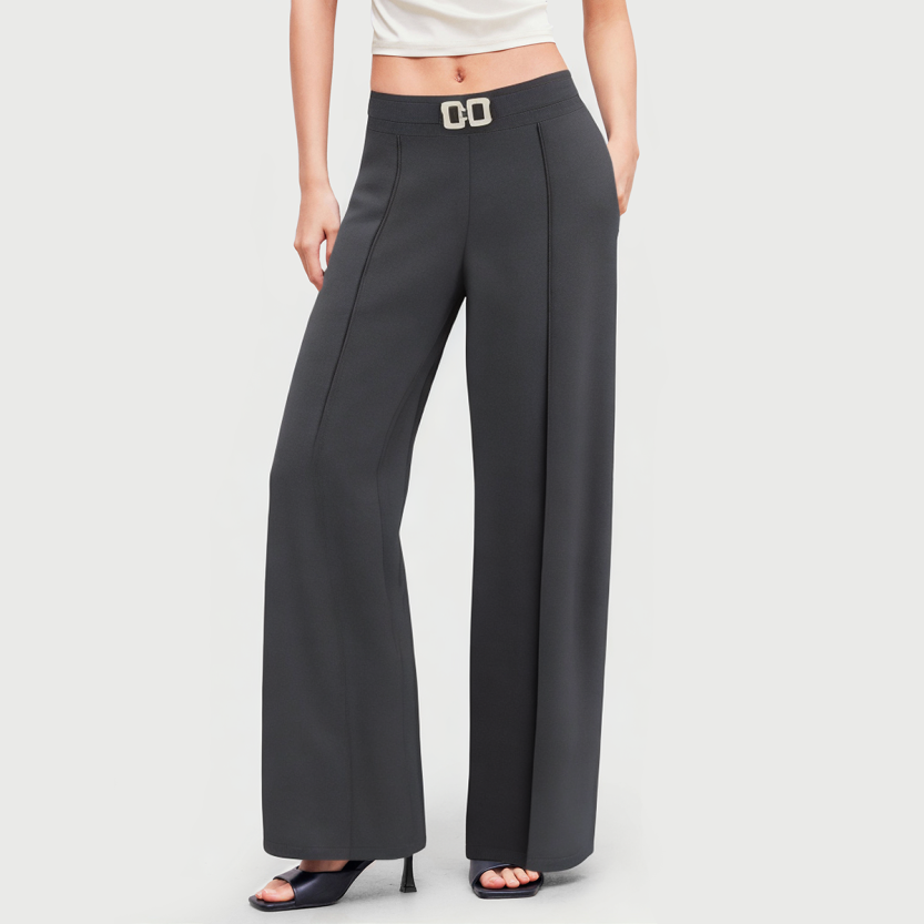 High waist wide leg elegant women's pants