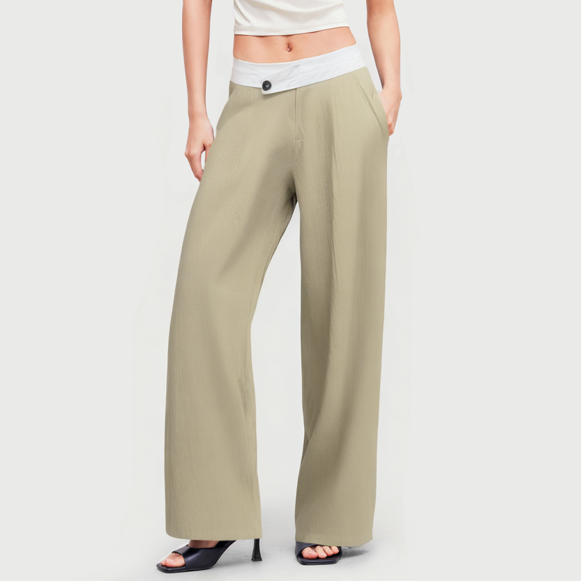 Multifunctional high waist wide leg pants