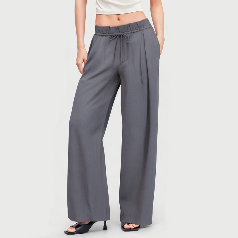 Minimalist grey straight trousers