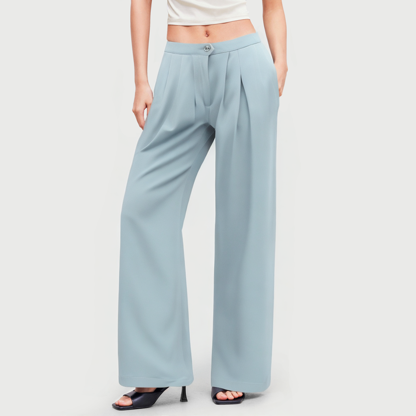 Minimalist style solid color casual pants for women