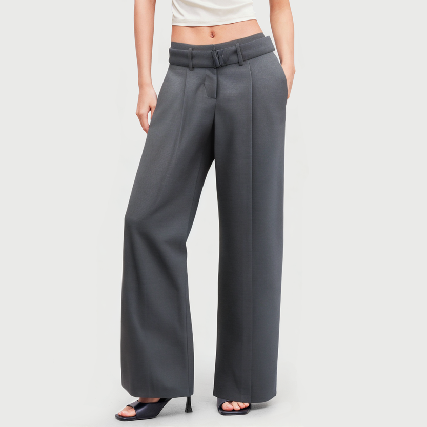 Zippered casual fashionable women's trousers
