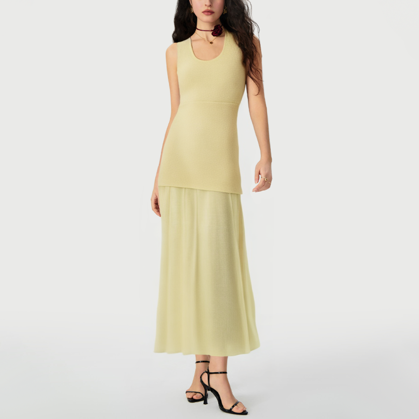 Summer elegant fit sleeveless pullover dress