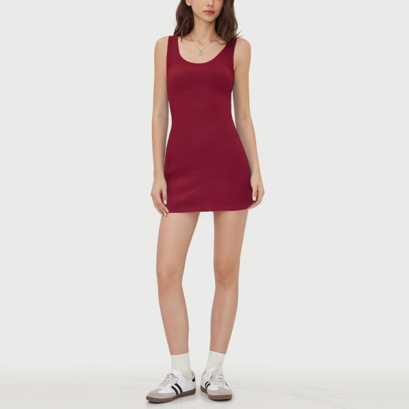 Sexy casual solid color sleeveless bodycon mini dress