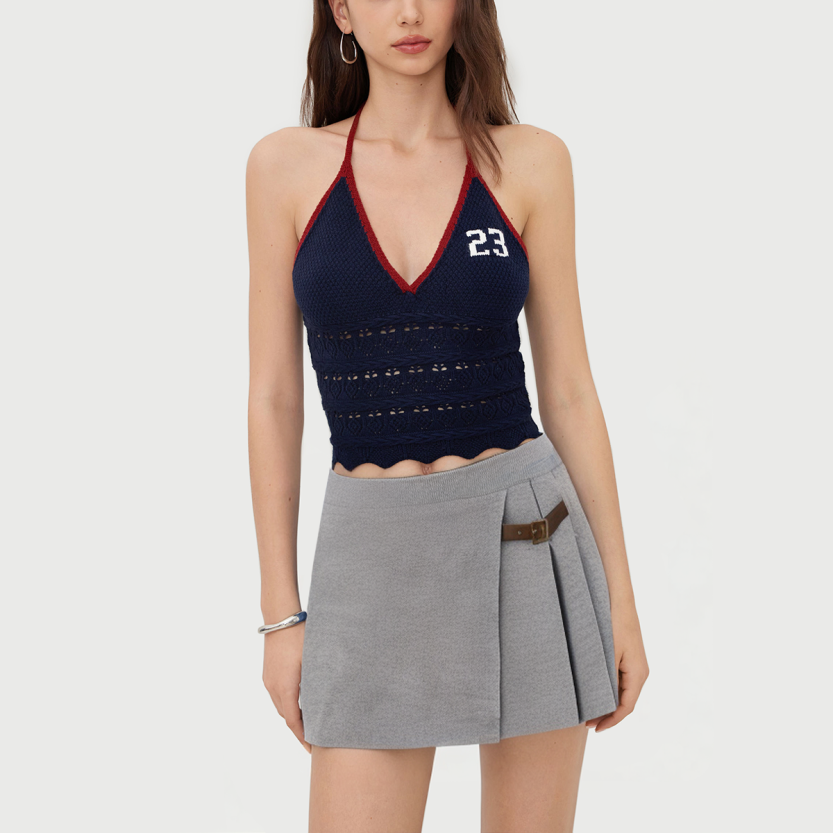 Casual european and american style elegant knitted suit skirt