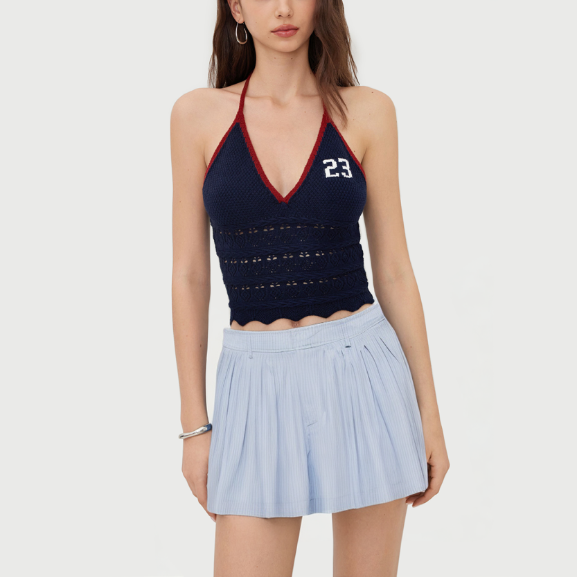 Fashion lace striped fluffy A-line skirt
