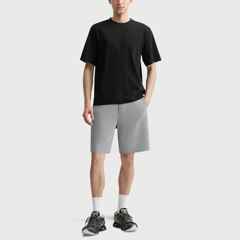Light grey polyester track shorts