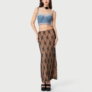 Gradient washed denim blue camisole