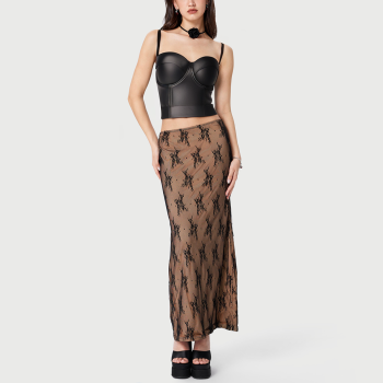 Black sexy leather women's vest