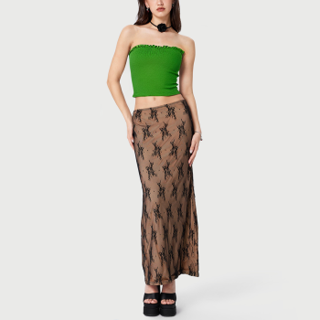 Solid color slim fit elastic backless short vest