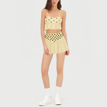 Women's pleated chiffon suspender skirt suit