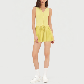 Sexy sleeveless vest two piece set