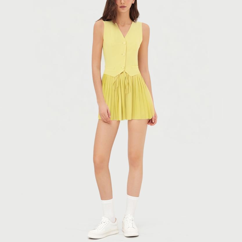 Sexy sleeveless vest two piece set